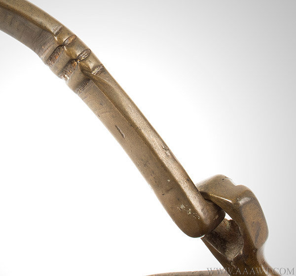 Lavabo, Brass, Zoomorphic Spouts, Not Polished, Original Handle
Likely Dutch, Early 16th Century, handle detail 1